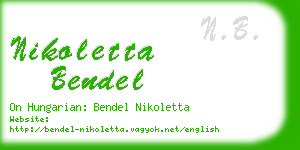 nikoletta bendel business card